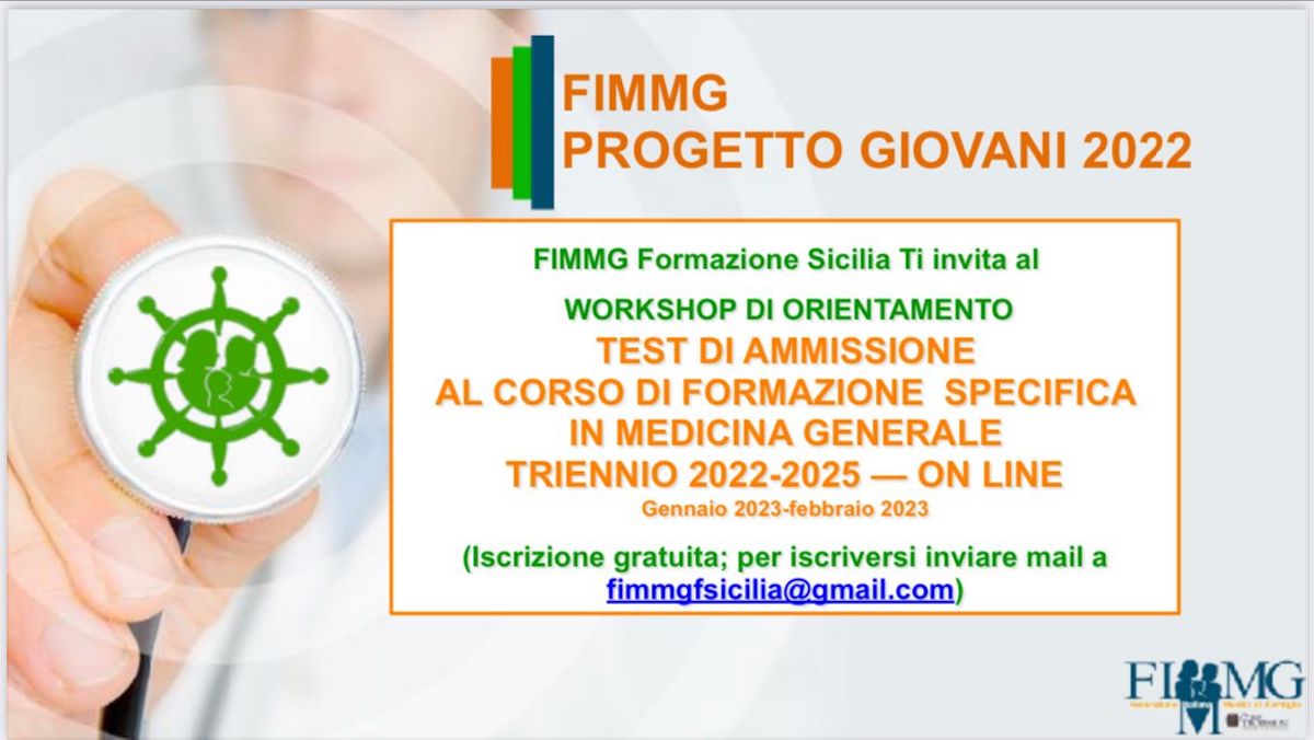 Al via il progetto di Orientamento al test di accesso al Corso di Formazione Specifica in Medicina Generale