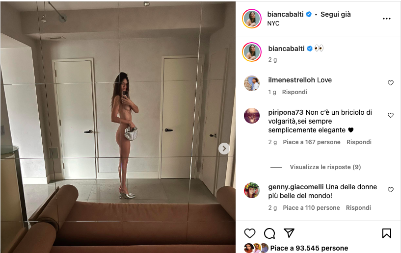 Nuda Sui Social Si Impazzisce Per Le Foto Senza Veli Di Bianca Balti Foto Younipa