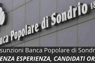 Banca Popolare di Sondrio Assunzioni