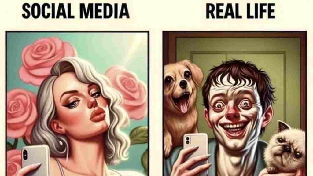 Social media vs real life