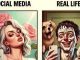 Social media vs real life