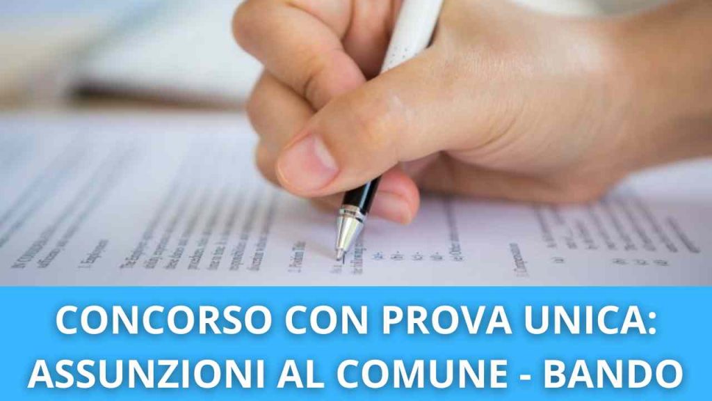 Concorso al Comune con Prova unica