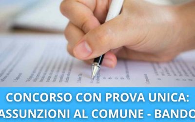 Concorso al Comune con Prova unica