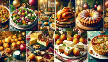 DALL·E 2023-12-22 10.57.22 - A festive and colorful collage representing various recipes to repurpose leftover food from Christmas dinner. The image should include a vibrant salad