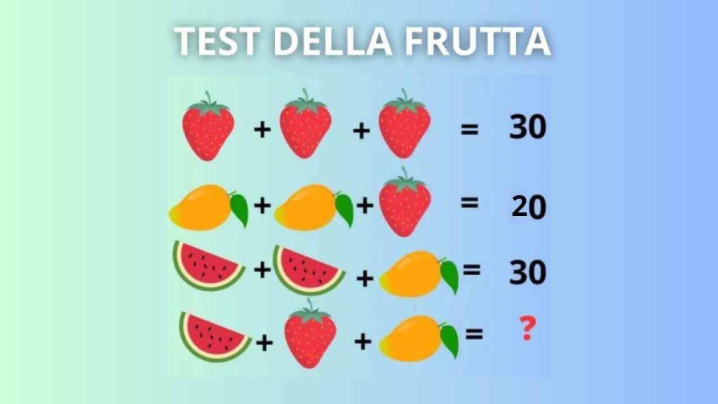 Test frutta