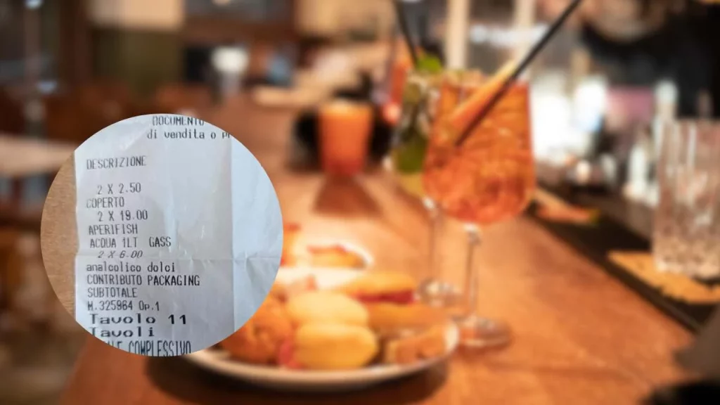 Dopo che questo cliente fa l'aperitivo in Sicilia, pubblica lo scontrino sui social ma un dettaglio...