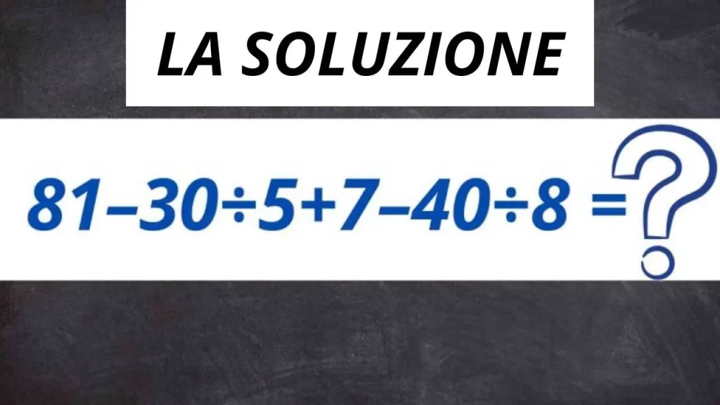 LA SOLUZIONE ALLA SFIDA MATEMATICA