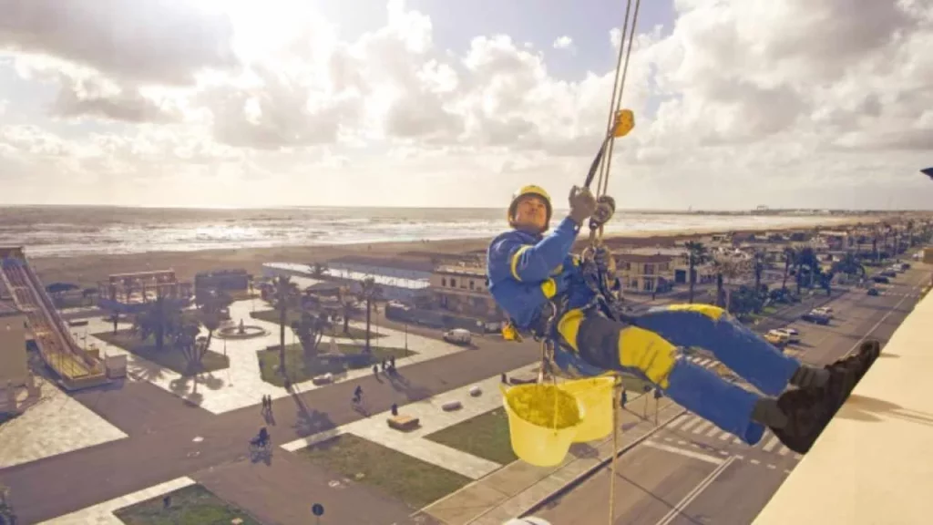 Lavoro edilizia acrobatica