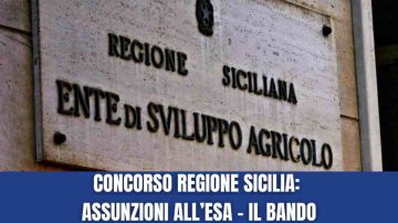 Nuove opportunità di lavoro nel settore pubblico in Sicilia, con il Concorso all'ESA per assunzioni...