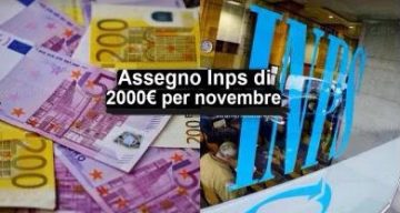 inps assegno da 2000 euro per novembre