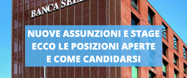 ASSUNZIONI IN BANCA