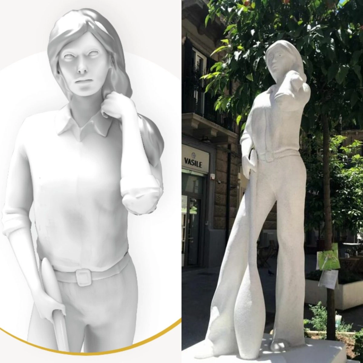 Una donna con in mano una scopa. È questa l’installazione comparsa in piazzetta Bagnasco, a Palermo...