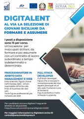 Digitalent attiva una selezione per inoccupati siciliani, da formare e poi assumere con un contratto...