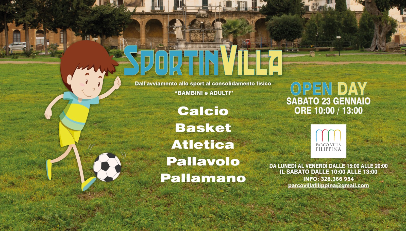 Sportinvilla - open day - 23 gennaio 2021