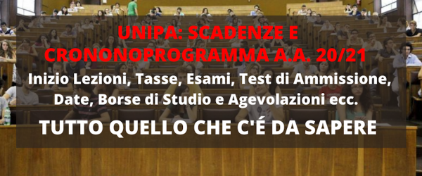UNIPA PRINCIPALI SCADENZE E CRONOPROGRAMMA A.A.20:21