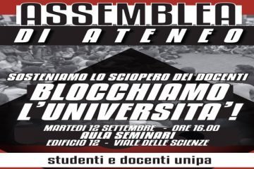 Martedì 12 settembre l'assemblea a sostegno dello sciopero dei docenti a Lettere