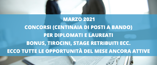 concorsi marzo 2021
