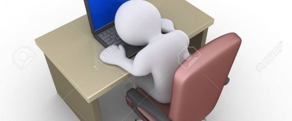 Person is sleeping on laptop