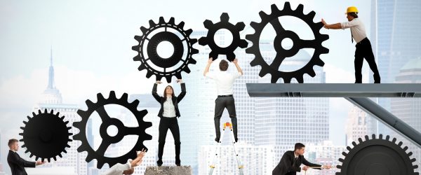 Teamwork of businesspeople