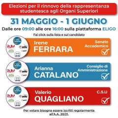 Il 31 maggio e l'1 giugno prossimi si terranno all'Università degli Studi di Palermo le elezioni per...